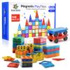 SUNNY AUNTIE Magnetic Tiles 100 PCS with 2 Cars, Magnetic Tiles for Kids & Toddlers, Toy for 3 4 5 6 7 8 Year Old Boys & Girls, Gift Box view 1