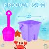 Leitee 20 Pcs Beach Buckets and Sand Shovels Set for Kids Summer Beach Toys Set 5.9 Inch Plastic Castle Shaped Sand Bucket and Shovels Gift for Boys Girls Swimming Pool (Square,Stylish Color) view 3