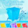 Leitee 20 Pcs Beach Buckets and Sand Shovels Set for Kids Summer Beach Toys Set 5.9 Inch Plastic Castle Shaped Sand Bucket and Shovels Gift for Boys Girls Swimming Pool (Square,Stylish Color) view 4