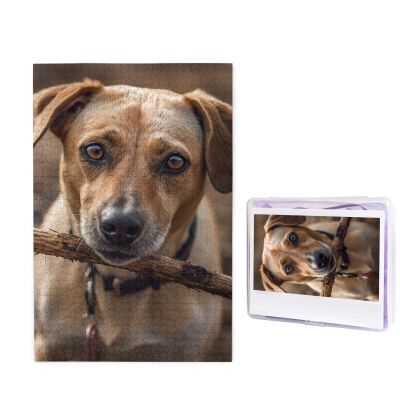 1000 Piece Jigsaw Puzzle - Tree Branch and Dog Picture Puzzles for Adults Challenging Puzzle Personalized Wooden Puzzle Photo Puzzle Gifts 29.5" X 19.7"