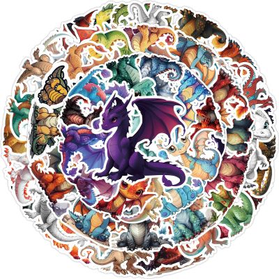 100pcs 3D Cute Dragon Stickers Cartoon Wings of Fire Dragon Stickers Waterproof Vinyl Sticker for Water Bottles Laptops Scrapbooks Dragons Party Favors Supplies Decoration Ideal Gifts for Teens Adults