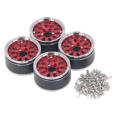 4Pcs Aluminum Alloy Beadlock Wheel Rims 1.9 Inch for 1/10 RC Crawler Car Upgrade Accessories Enhanced Grip