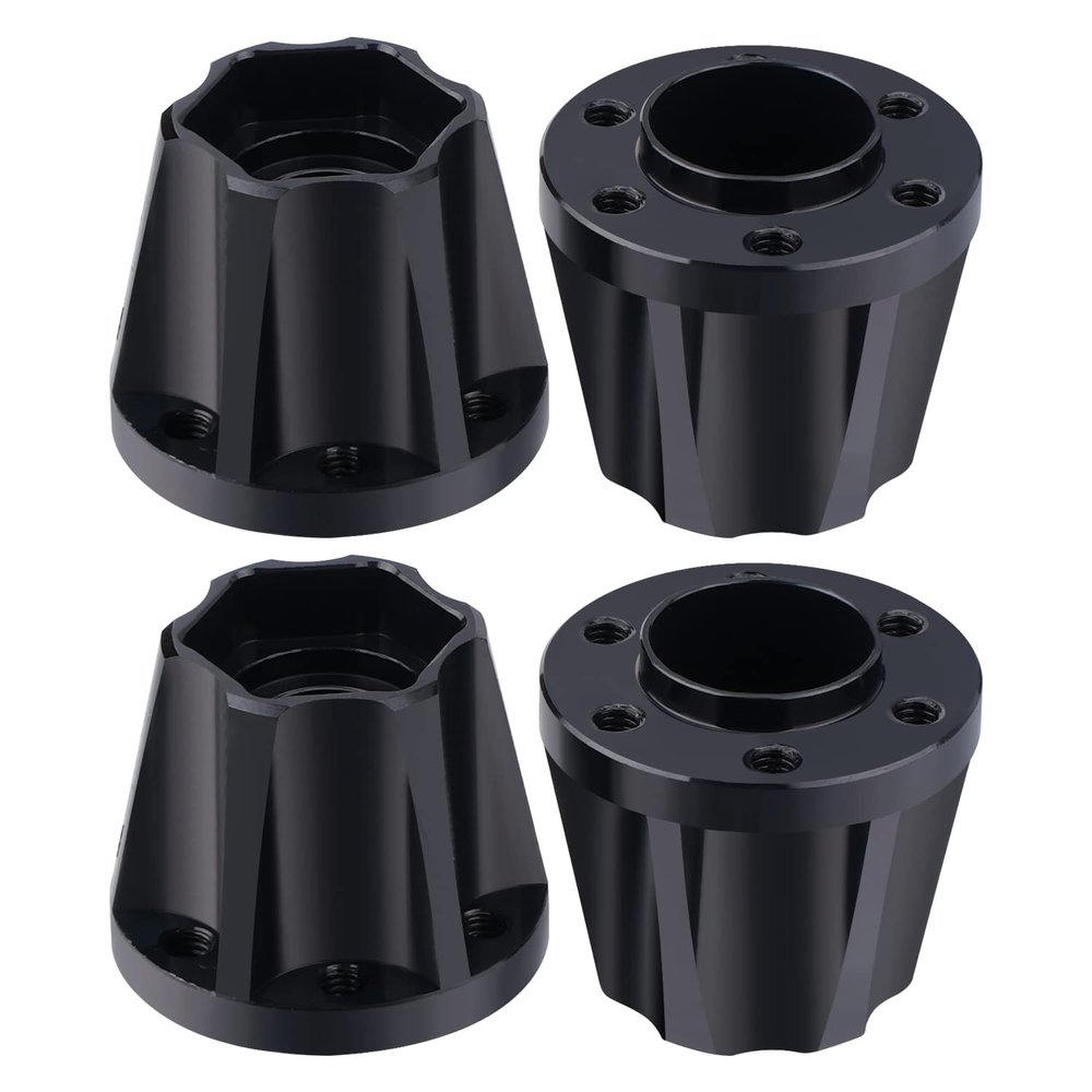 DJX 4pcs 12mm Hex Aluminum 1.9" or 2.2" Wheel Hub Extension Adapter for 1/10 RC Crawler Axial SCX10 TRX4 D90 (18mm Extension)