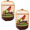 PowerTRC Singing & Chirping Bird in Cage, Realistic Sounds & Movements, Sound Activated Chirp (2 Sets) view 1