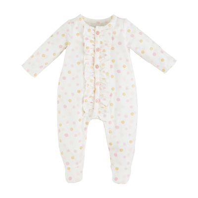 Mud Pie Baby Dots Ruffle Sleeper; 3-6M