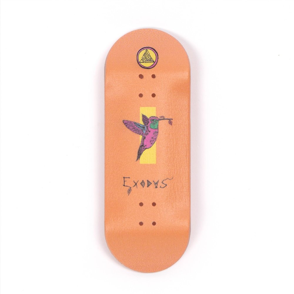Exodus Deep Concave Fingerboard Deck (Orange Anoixi Bird, 35mm)