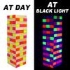 54 Piece Giant Tumble Tower Outdoor Games, Glow in The Blacklight Tumble Tower Yard Games,Outdoor Board Game for Adults for Family Game Night (Giant) view 2