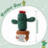 Positive Cactus Crochet, 5.3 Inch Handmade Summer Knitted Cactus Toy Funny Positive Cactus Cute Emotional Support Life Plant Doll Gifts with Encouragement Card for Home Party Decoration view 2