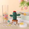 Positive Cactus Crochet, 5.3 Inch Handmade Summer Knitted Cactus Toy Funny Positive Cactus Cute Emotional Support Life Plant Doll Gifts with Encouragement Card for Home Party Decoration view 4