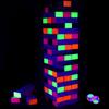 Ahuimeius 54 Piece Glow Tumble Tower Board Games, Glow in The Blacklight Tumble Tower, Indoor/Outdoor Board Game for Adults for Family Game Night view 1