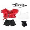 niannyyhouse 20cm Plush Doll Clothes Leather Coat Jeans Glasses Vest Shoes Jacket Outfit 8in Dolls Dress Up (Red-20cm) view 1