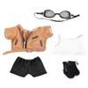 niannyyhouse 20cm Plush Doll Clothes Leather Coat Jeans Glasses Vest Shoes Jacket Outfit 8in Dolls Dress Up (Brown-20cm) view 1