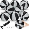 8 Pack 7 Inch Mini Rubber Basketballs Set Small Basketball with Air Pump Mini Hoop Junior Size 3 Basketballs for Beginner Arcade Games Indoor Outdoor Pool Party Favors(Black and Silver) view 1