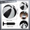 8 Pack 7 Inch Mini Rubber Basketballs Set Small Basketball with Air Pump Mini Hoop Junior Size 3 Basketballs for Beginner Arcade Games Indoor Outdoor Pool Party Favors(Black and Silver) view 2
