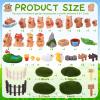 48 Pcs Mini Capybara Figures Playset Simulation Capybara Model Miniature Garden Accessories Wood Mini Fences Bridge Mountain Figurine Ornament Cake Topper for Fairy Garden Micro Landscape Decor view 2