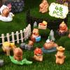 48 Pcs Mini Capybara Figures Playset Simulation Capybara Model Miniature Garden Accessories Wood Mini Fences Bridge Mountain Figurine Ornament Cake Topper for Fairy Garden Micro Landscape Decor view 3