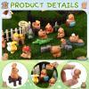 48 Pcs Mini Capybara Figures Playset Simulation Capybara Model Miniature Garden Accessories Wood Mini Fences Bridge Mountain Figurine Ornament Cake Topper for Fairy Garden Micro Landscape Decor view 4