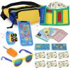 Learn2M Play Purse for Little Boys Ages 3-6, My First Wallet Toy with Waist Bag, Dinosaur Wallet, Sunglasses, Smartphone, Smartwatch, Car Keys, Life Cards and Fake Money view 1