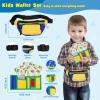 Learn2M Play Purse for Little Boys Ages 3-6, My First Wallet Toy with Waist Bag, Dinosaur Wallet, Sunglasses, Smartphone, Smartwatch, Car Keys, Life Cards and Fake Money view 4