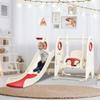 4 in 1 Toddler Slide and Swing Set, Kids Playground Climber Slide Playset with Basketball Hoop,Freestanding Combination for babies view 1