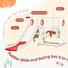 4 in 1 Toddler Slide and Swing Set, Kids Playground Climber Slide Playset with Basketball Hoop,Freestanding Combination for babies view 2