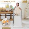3 in 1 Toddler Large Play Climber Slide PlaySet with Extra Long Slipping Slope Indoor Kids Slide Toddler Playground Toddler Slide Outdoor Toys for Toddlers (Gray) view 3