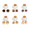 Hiawbon 24 Pcs Miniature Food Kitchen Decoration Sets 1:12 Miniature Coffee Mugs Cakes Dessert Model Pretend Coffee Food Miniatures Decor Cake Toppers for DIY Mini Kitchen Micro Landscape view 1