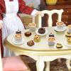 Hiawbon 24 Pcs Miniature Food Kitchen Decoration Sets 1:12 Miniature Coffee Mugs Cakes Dessert Model Pretend Coffee Food Miniatures Decor Cake Toppers for DIY Mini Kitchen Micro Landscape view 4