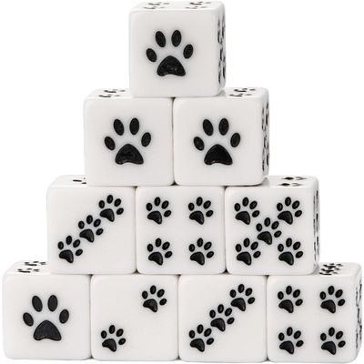 Abaodam 10Pcs 16Mm Resin Dice Set Six-Sided Cartoon Game Dice Props for Tabletop Games Party Supplies Lightweight Portable Small for Family Gatherings