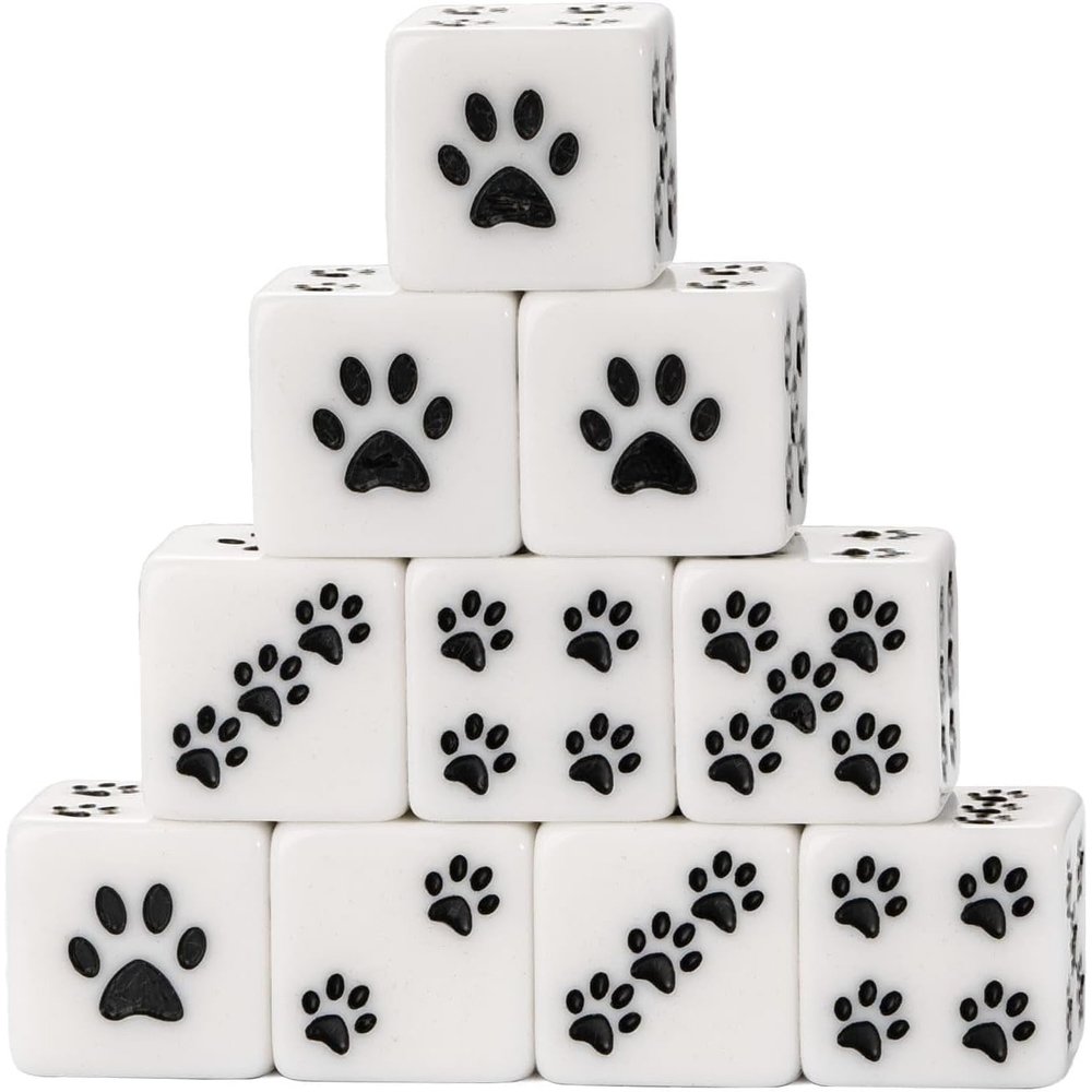 Abaodam 10Pcs 16Mm Resin Dice Set Six-Sided Cartoon Game Dice Props for Tabletop Games Party Supplies Lightweight Portable Small for Family Gatherings