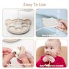 4 Pack Silicone Teething Mitten for Babies with Baby Fruit Food Feeder & Freezer Tray Set, BPA Free Infant Teething Relief Toy for 3 Month+, Additional Silicone Sacs (Bear&Smile Beige) view 3
