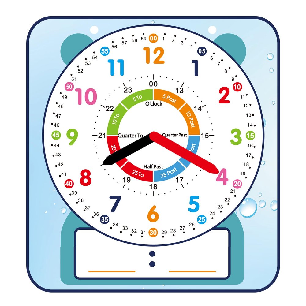 ANCOMEDO Large 12" Magnetic Writable Dry Erase Teaching Clock,Teaching Demonstration Clock for Kids Learning Time with Cute Style for Home School Classroom Supplies(12" x 11")