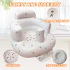 AGITVPS Upgrade Inflatable Baby Seat with Tray for Babies 3-36 Months, Built in Air Pump Bumbo Seat with Tray, Baby Chair Sit Me up Floor Seat for Baby, Learning to Sit&Feeding (Pillar-Olive) view 3