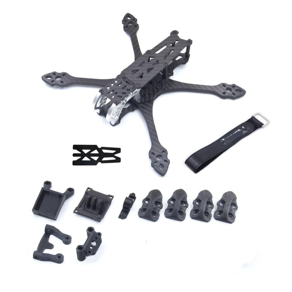 LSFWJP For Mark5 HD 225mm Carbon Fiber FPV Frame Kit 5inch for Analog Digital RC Quadcopter FPV Racing Drone BN220 GPS DIY parts (Color : A analog black)