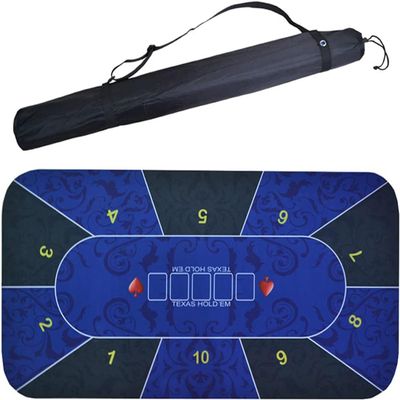 Poker Table Top 94 x 47 Inch, Texas Hold'em Poker Mat for Home Game Nights Up to 10 Players, Blackjack, Casino Poker Topper with Storage Bag