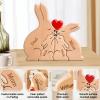 Personalized Gifts for Mom Dad Family - Personalized Rabbit Family Puzzle with 28 Names Unique Mothers Puzzle Gifts Customized Mother's Day Wooden Jigsaw Sculpture (Rabbit) view 2
