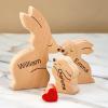 Personalized Gifts for Mom Dad Family - Personalized Rabbit Family Puzzle with 28 Names Unique Mothers Puzzle Gifts Customized Mother's Day Wooden Jigsaw Sculpture (Rabbit) view 3