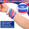 148Pcs Patriotic Accessories Including Glasses Necklaces Silicone Bracelets Tattoos Self-adhesive Mustache Handheld US Flags for 4th of July Memorial Day Independence Day Party Decorations view 3