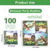 100pcs Dinosaur Napkins - 13x13 Inches Disposable Dino Party Decorations for Kids & Baby Showers view 2
