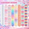 Sotiff 24 Pcs Glitter Slap Bracelets for Girls Sparkly Snap Shine Sequin Bracelet Bulk Wristband Accessories for Teen Youth Birthday Party Favors Supplies view 4