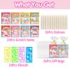 ZMLM Valentines Day Gifts Kids Classroom: 24 Pack Scratch Rainbow Art Notebook Paper, Birthday Party Favors For Kids 4-8, Bulk Goodie Bags Stuffers, Student Prizes From Teacher, Kindergarten Toy view 2