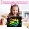 ZMLM Valentines Day Gifts Kids Classroom: 24 Pack Scratch Rainbow Art Notebook Paper, Birthday Party Favors For Kids 4-8, Bulk Goodie Bags Stuffers, Student Prizes From Teacher, Kindergarten Toy view 4