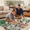 3 otters 115PCS Army Men Military Playset with Toy Soldiers, Vehicles & Helicopter in Storage Box for Kids Ages 3+, Stocking Stuffers Holiday Toys, Birthday Gifts & Party Favors view 2