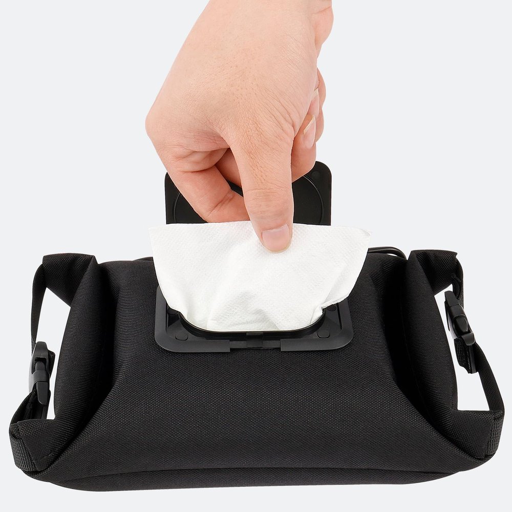 Baby Wipes Dispenser, Portable Wet Wipes Pouches Dispenser, Canvas Refillable Wipe Holder, Keeps Wipes Fresh, Reusable Travel Wet Wipe Pouch for Outdoor Outing Camping Hiking