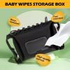Baby Wipes Dispenser, Portable Wet Wipes Pouches Dispenser, Canvas Refillable Wipe Holder, Keeps Wipes Fresh, Reusable Travel Wet Wipe Pouch for Outdoor Outing Camping Hiking view 4