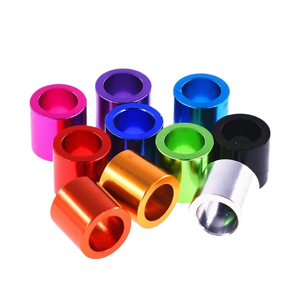 BMDQ 10pcs 9x13x12.5mm Colourful Aluminum Washer Round Protective Bushing Standoff Spacer Gasket DIY Model Parts (Color : Golden, Size : 9x13x12.5mm)
