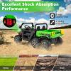 OLAKIDS 24V 2 Seater Ride on Dump Truck, 4WD 6x6 Battery Powered Kids UTV with Remote Control, 4 x 90w Engine, Electric Dump Bed, Spring Suspension, Ride on Toys for Big Kids (Green) view 2