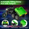 OLAKIDS 24V 2 Seater Ride on Dump Truck, 4WD 6x6 Battery Powered Kids UTV with Remote Control, 4 x 90w Engine, Electric Dump Bed, Spring Suspension, Ride on Toys for Big Kids (Green) view 3
