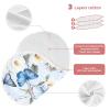 J JOYSAY White Flowers Blue Butterflies Baby Burp Cloths for Boys Girls Large 22''x11'' Cotton Cloth Baby Essentials Extra Absorbent Soft 4 Layer Burp Cloth Set for Baby Sensitive Skin 1 Pack view 3