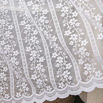White Little Flower Lace American Style Elegant Living Room 100 Width Sheer Curtains 2 Panels Voile Curtain Home Office Decor